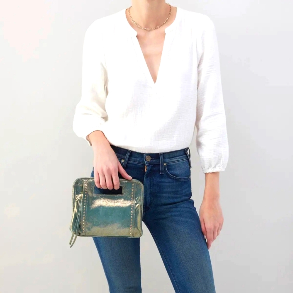 HOBO Ace Evergreen Shimmer Clutch Purse